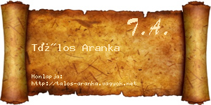 Tálos Aranka névjegykártya